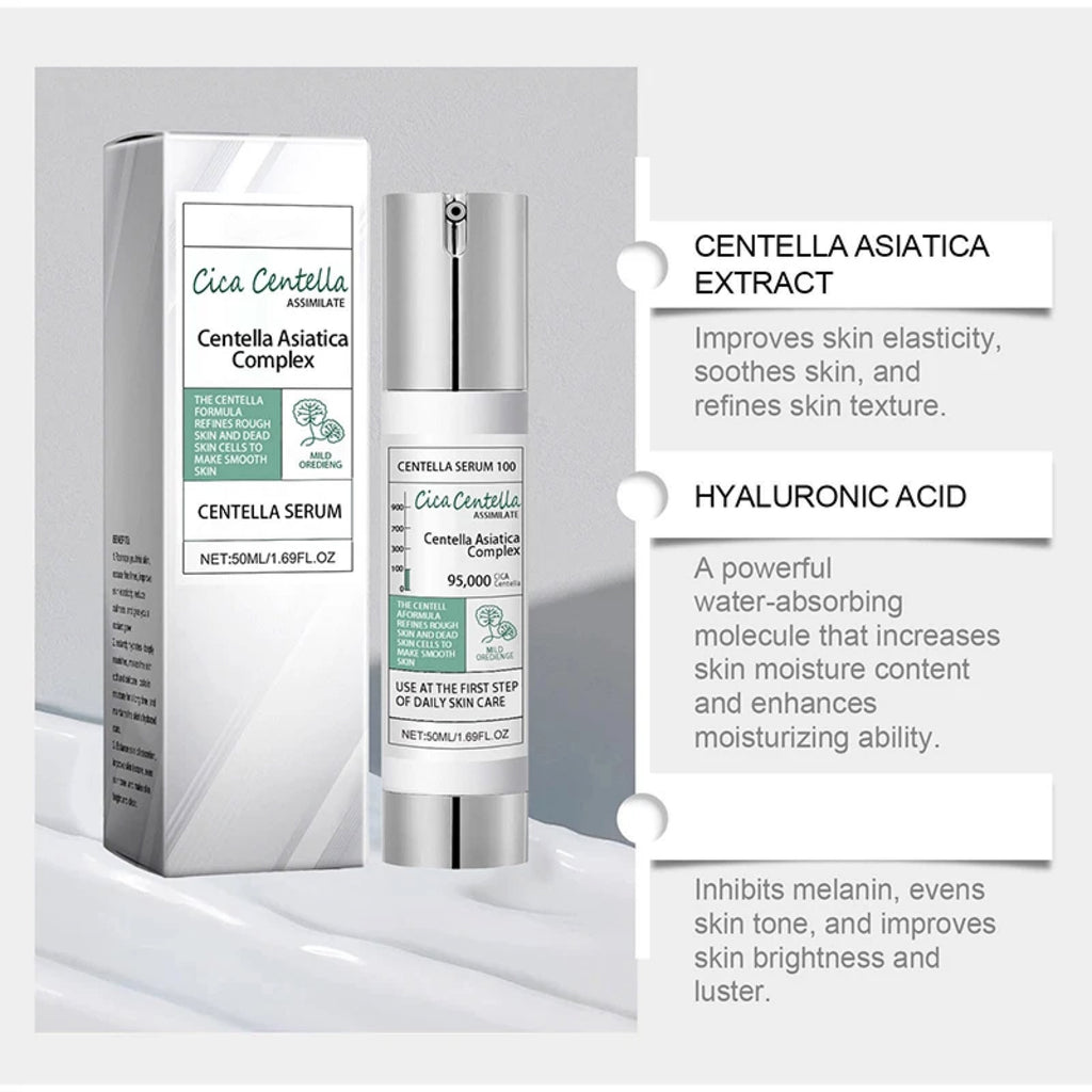 Ingredientes: Centella Asiatica Extract + Ácido Hialurónico