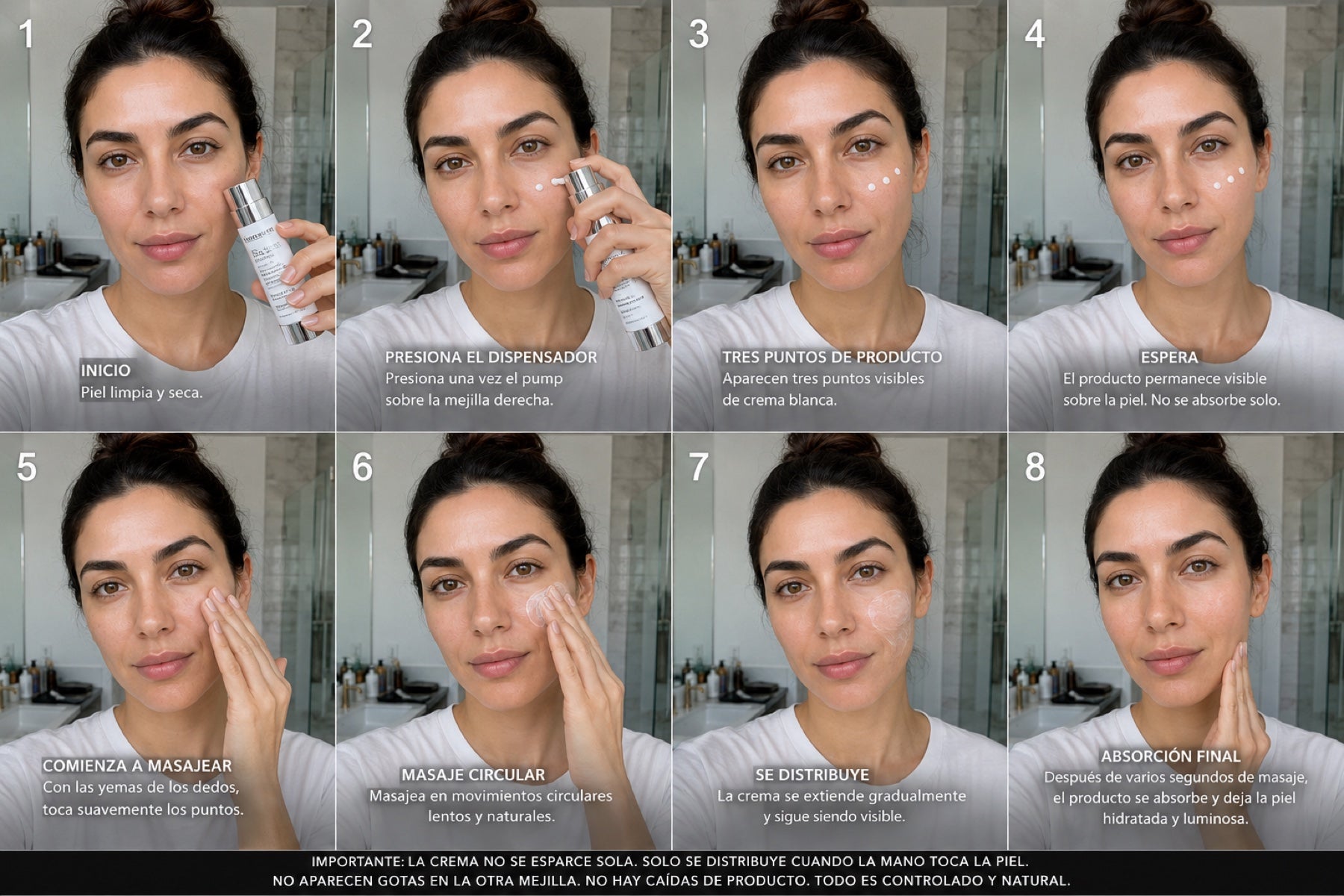 8 pasos de aplicación del Cica Centella Microneedle Serum por Victoria